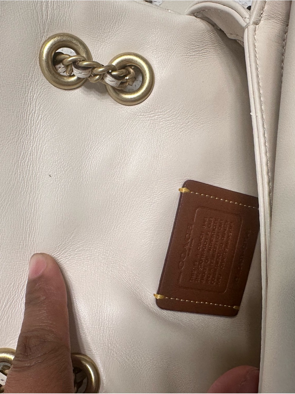 Coach Tabby Shoulder Bag 20 in Chalk with Gold Hardware - Picture 8 of 8